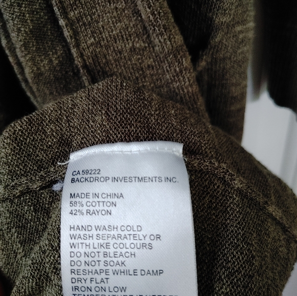 Backdrop Khaki Green Long Duster Cardi ~ Size L - Picture 7 of 12